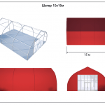 Тентовый ангар 10х15